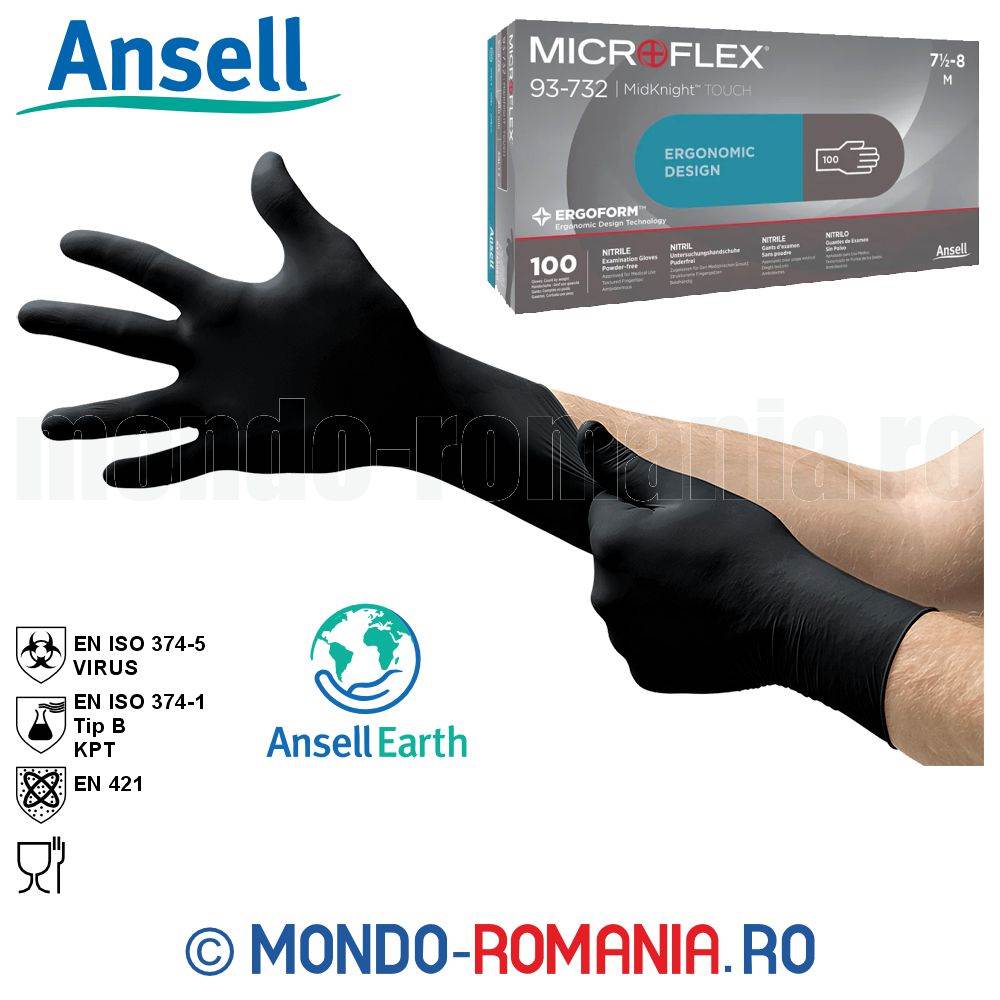 Manusi unica folosinta ANSELL MICROFLEX MIDKNIGH TOUCH